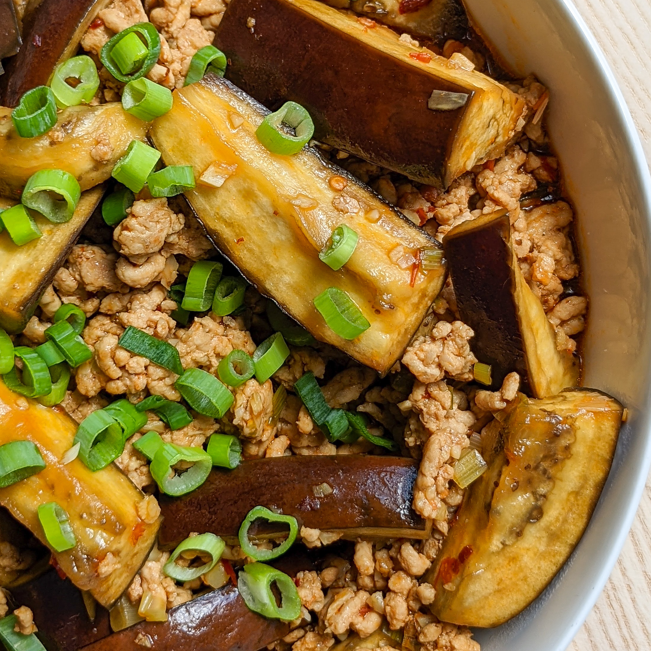 stir-fried eggplant with minced pork