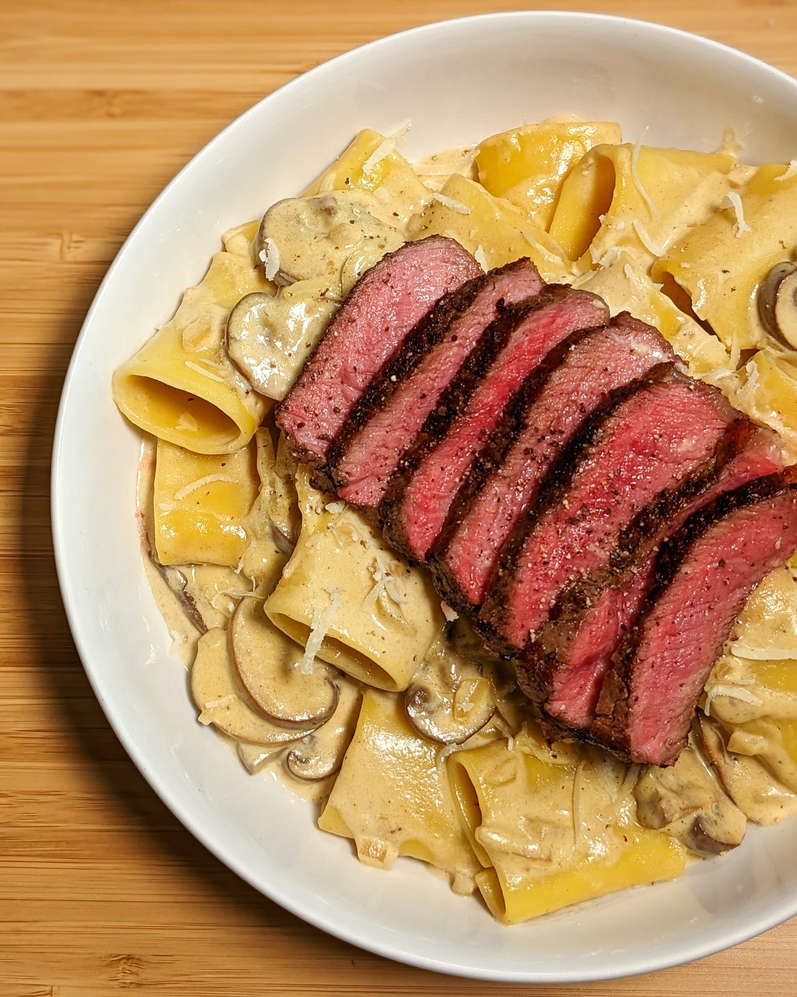 Creamy Miso Mushroom Pasta with Steak