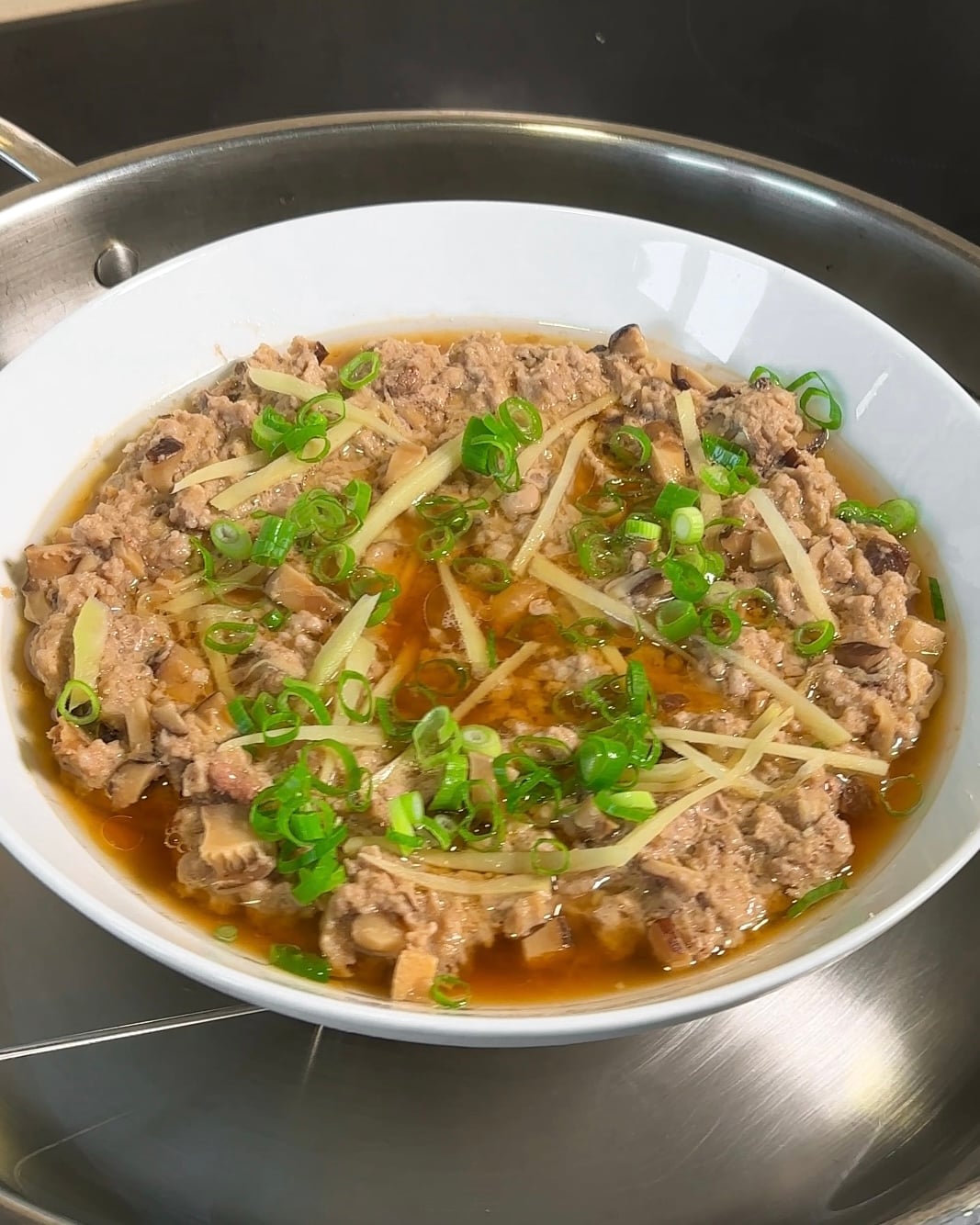 Cantonese Steamed Pork Patty with Anchovies