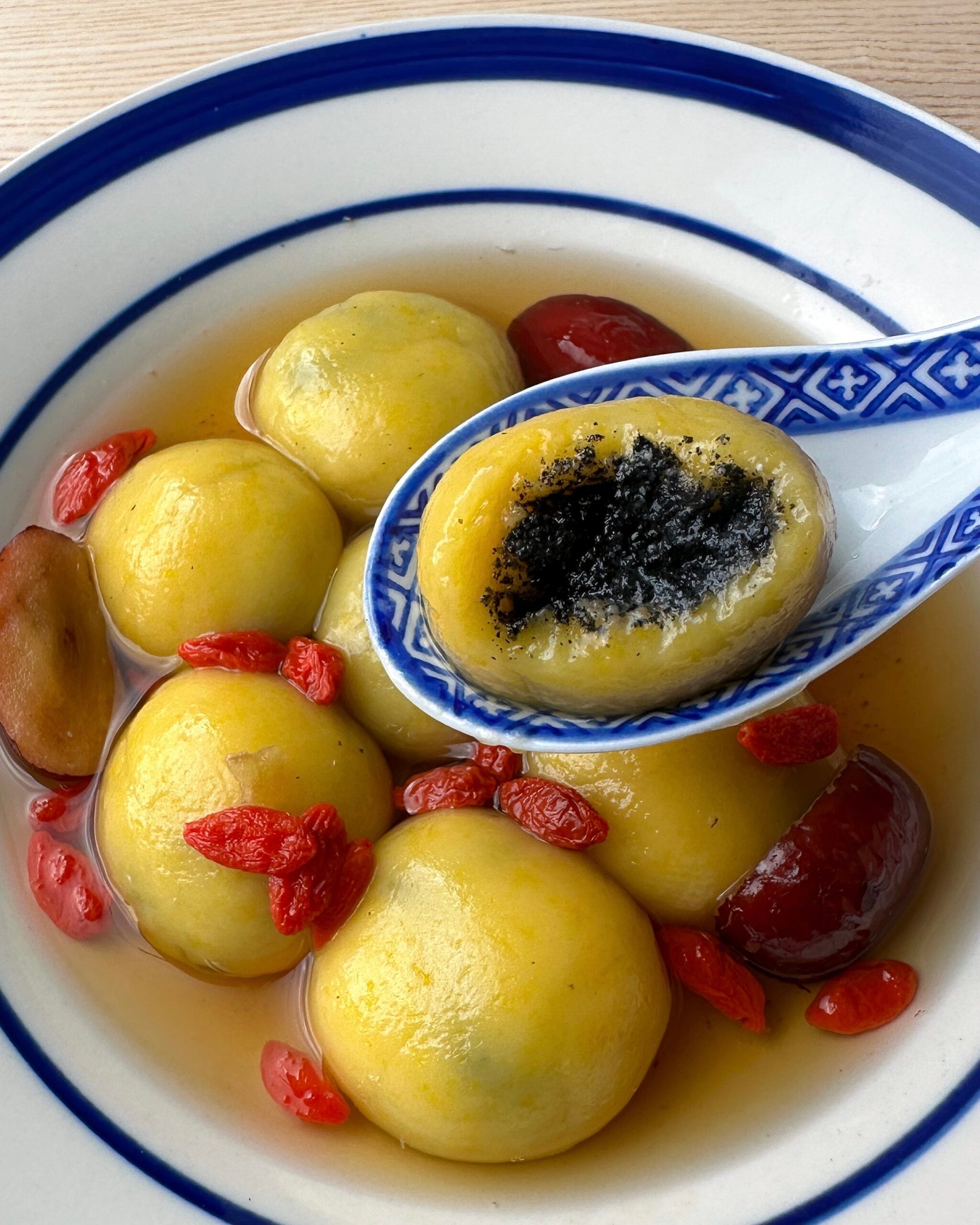 Pumpkin Black Sesame Tang Yuan