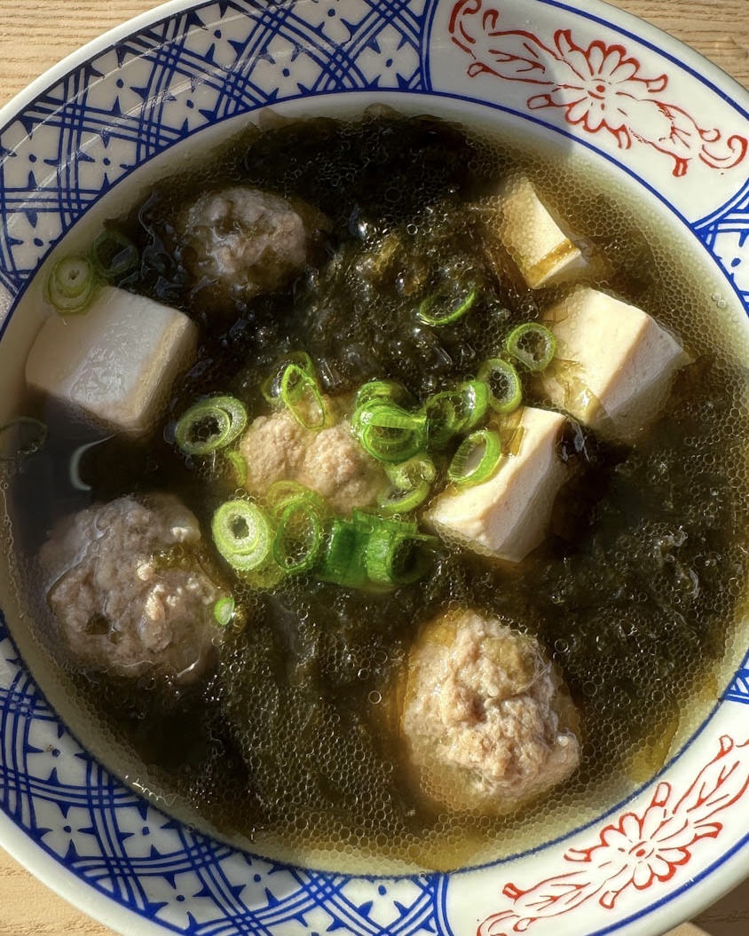 Seaweed and Tofu Meatball Soup